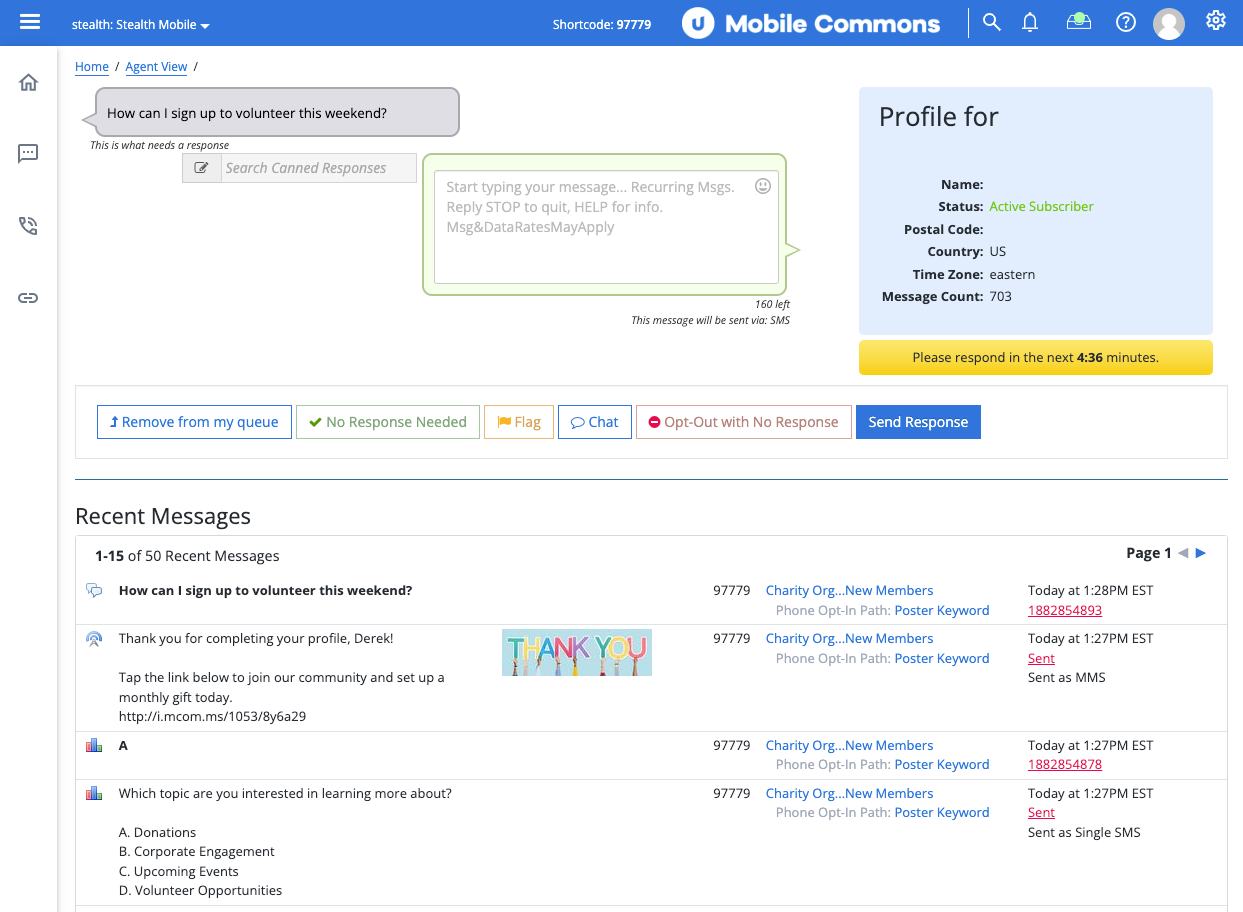 screenshot of Mobile Commons